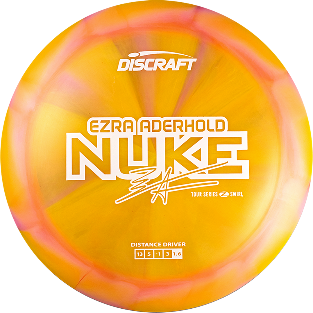 Discraft Limited Edition 2025 Tour Series Ezra Aderhold Swirl Elite Z Nuke Distance Driver Golf Disc