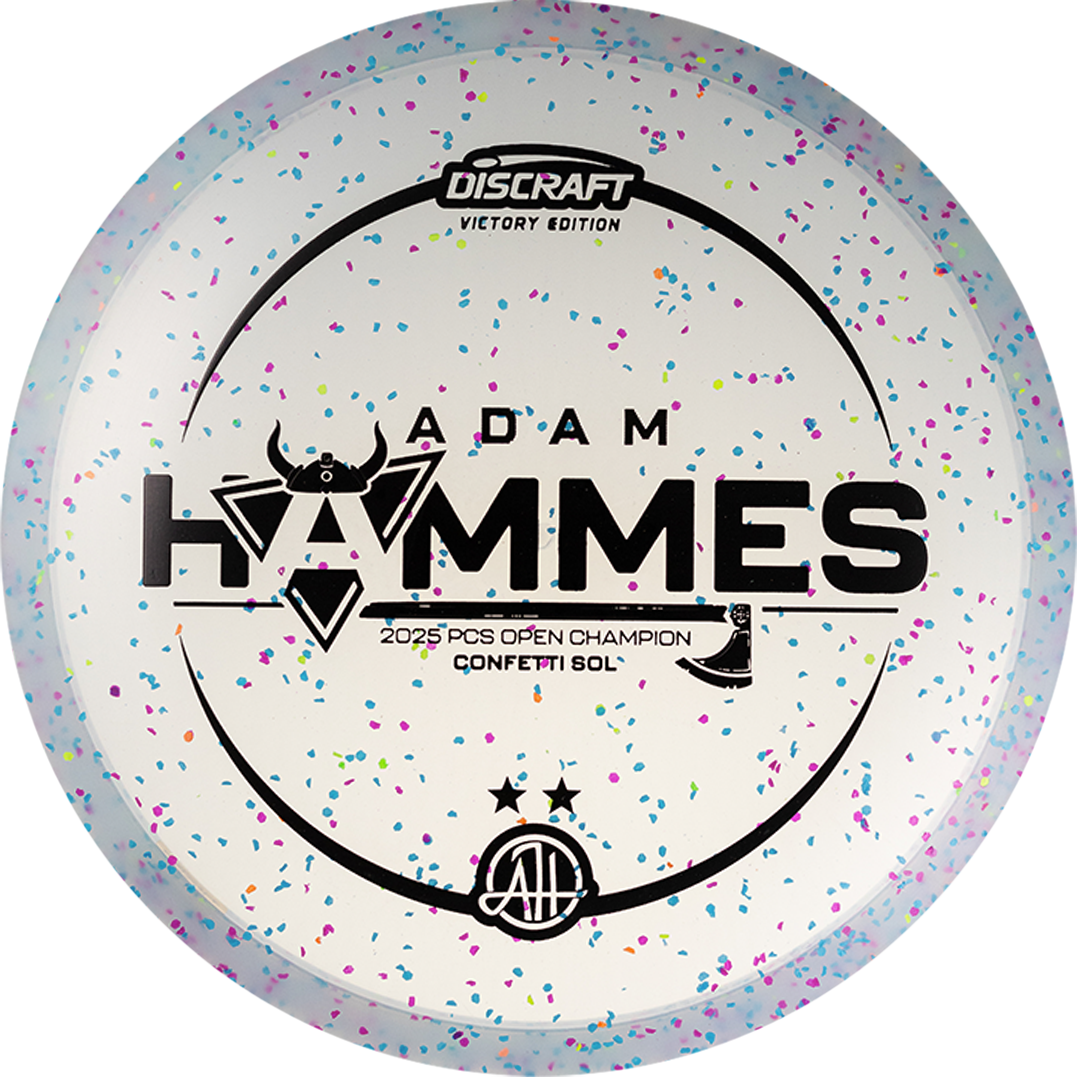 Discraft Limited Edition Victory Edition 2025 PCS Open Champion Adam Hammes Confetti Elite Z Sol Midrange Golf Disc