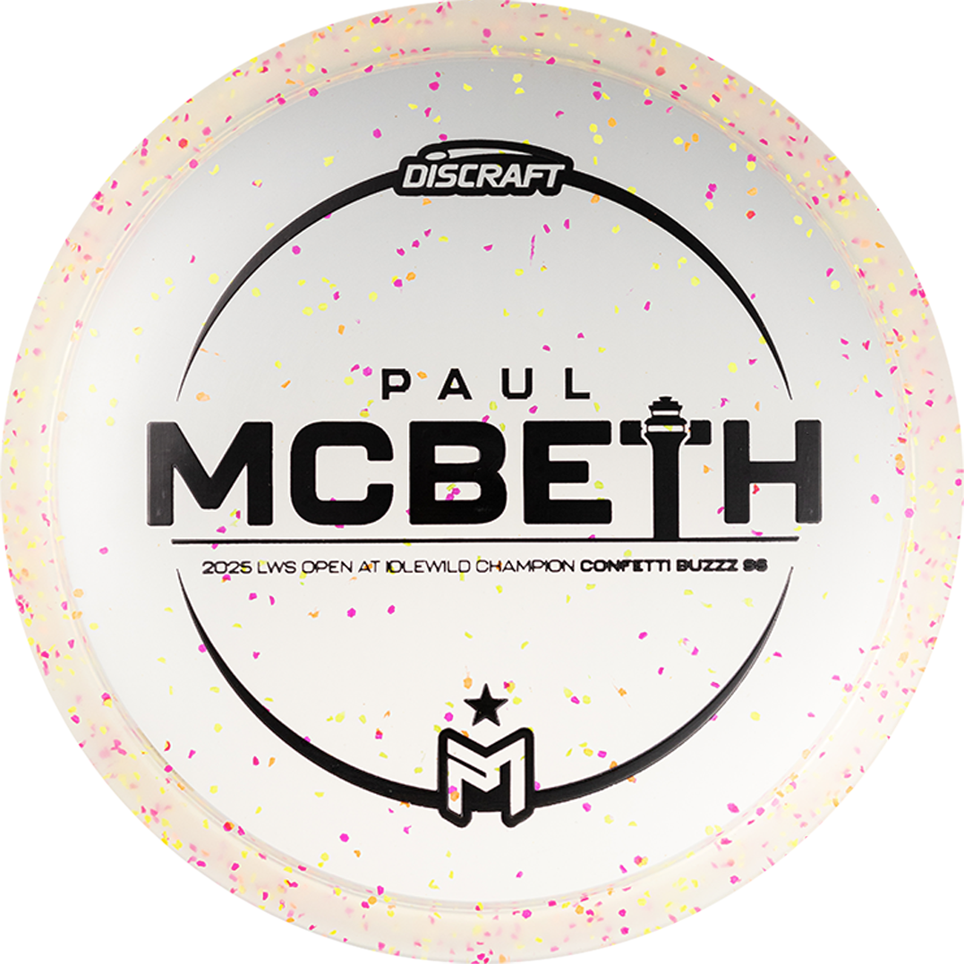 Discraft Limited Edition Victory Edition 2025 LWS Open Champion Paul McBeth Confetti Elite Z Buzzz SS Midrange Golf Disc