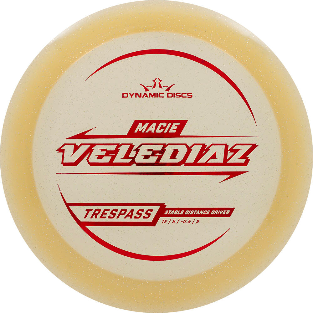 Dynamic Discs Limited Edition 2025 Team Series Macie Velediaz Gold Metal Flake Lucid Trespass Distance Driver Golf Disc