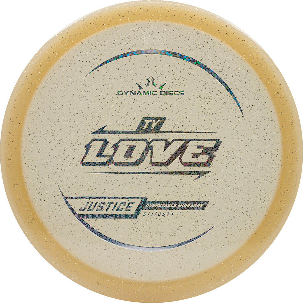 Dynamic Discs Limited Edition 2025 Team Series Ty Love Gold Metal Flake Lucid Justice Midrange Golf Disc