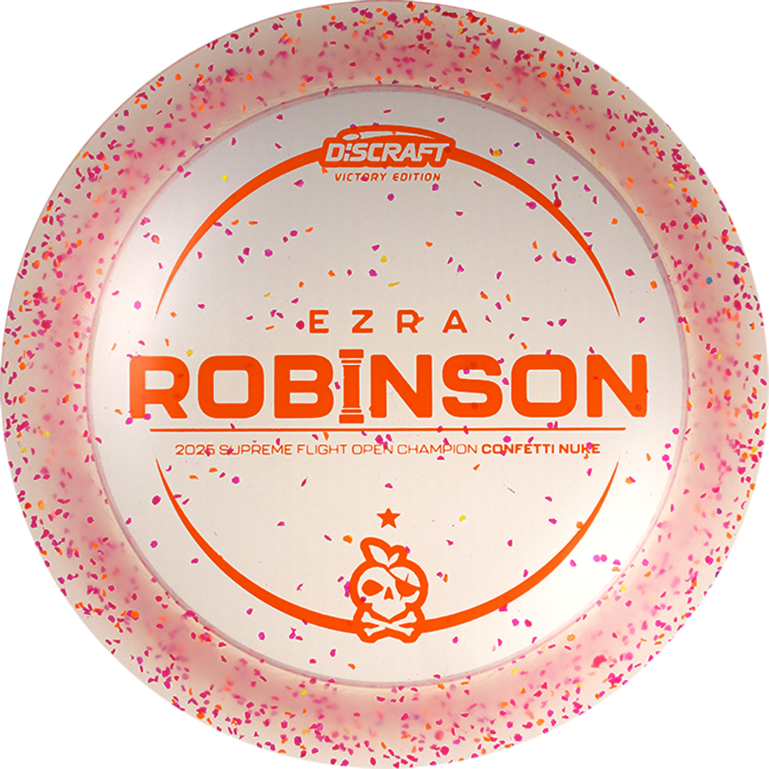 Discraft Limited Edition Victory Edition 2025 Supreme Flight Open Champion Ezra Robinson Swirl Elite Z Nuke Distance Driver Golf Disc