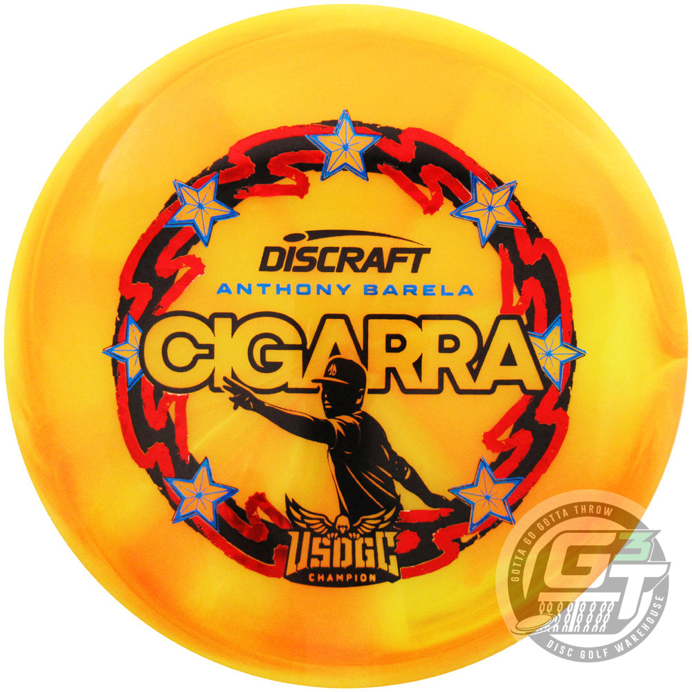 Discraft Limited Edition Victory Edition 2025 USDGC Champion Anthony Barela Swirl Elite Z Cigarra Fairway Driver Golf Disc