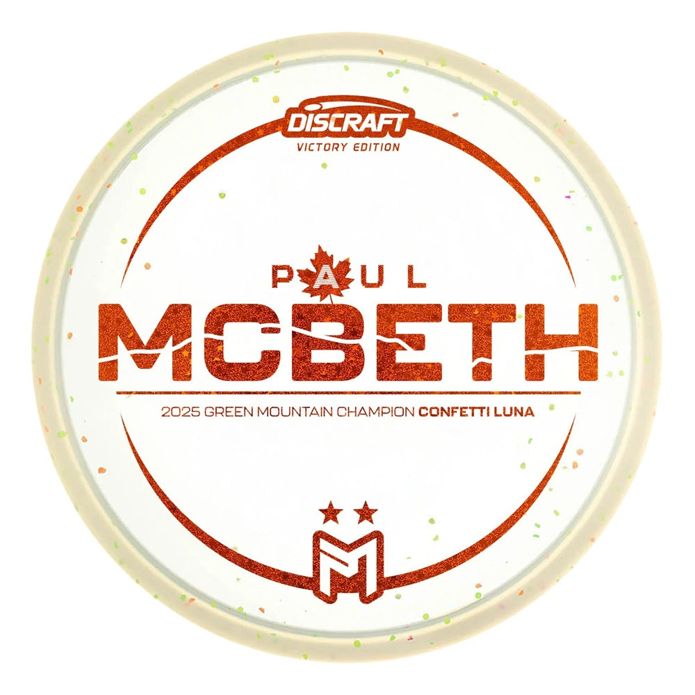 Discraft Limited Edition Victory Edition 2025 GMC Champion Paul McBeth Confetti Elite Z Luna Putter Golf Disc