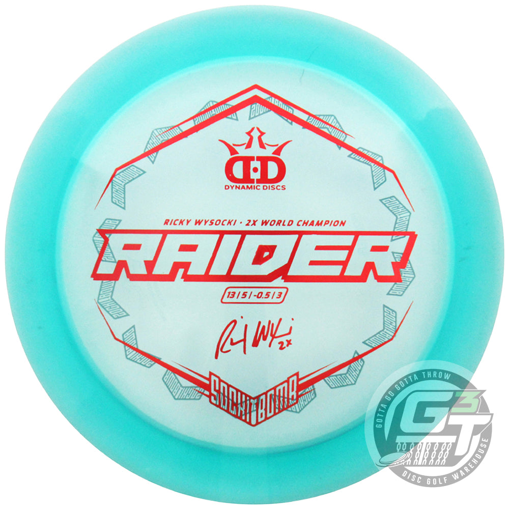 Dynamic Discs Limited Edition Ricky Wysocki Sockibomb Bottom Stamp Lucid Ice Raider Distance Driver Golf Disc