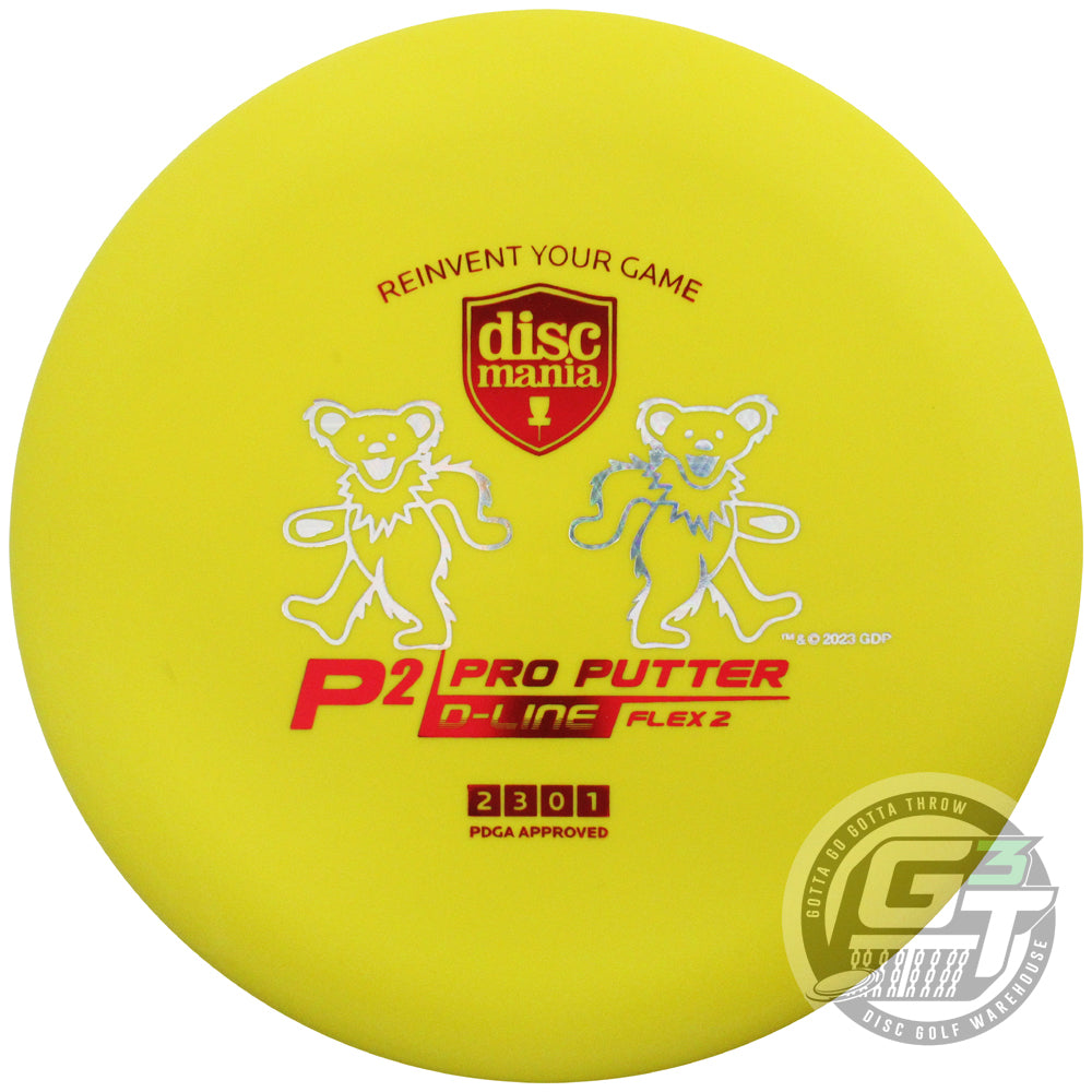 Discmania Limited Edition Grateful Dead Bear Pair Stamp D-Line Flex 2 P2 Pro Putter Golf Disc