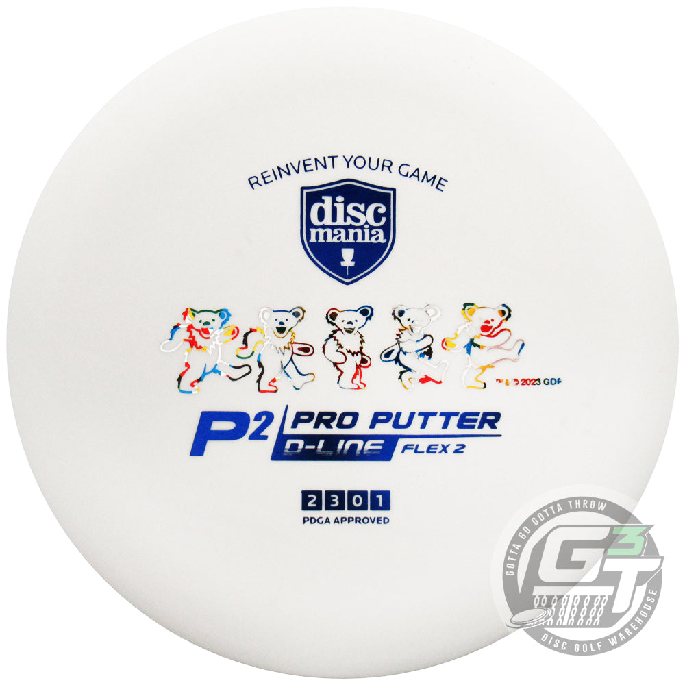 Discmania Limited Edition Grateful Dead Dancing Bears Stamp D-Line Flex 2 P2 Pro Putter Golf Disc