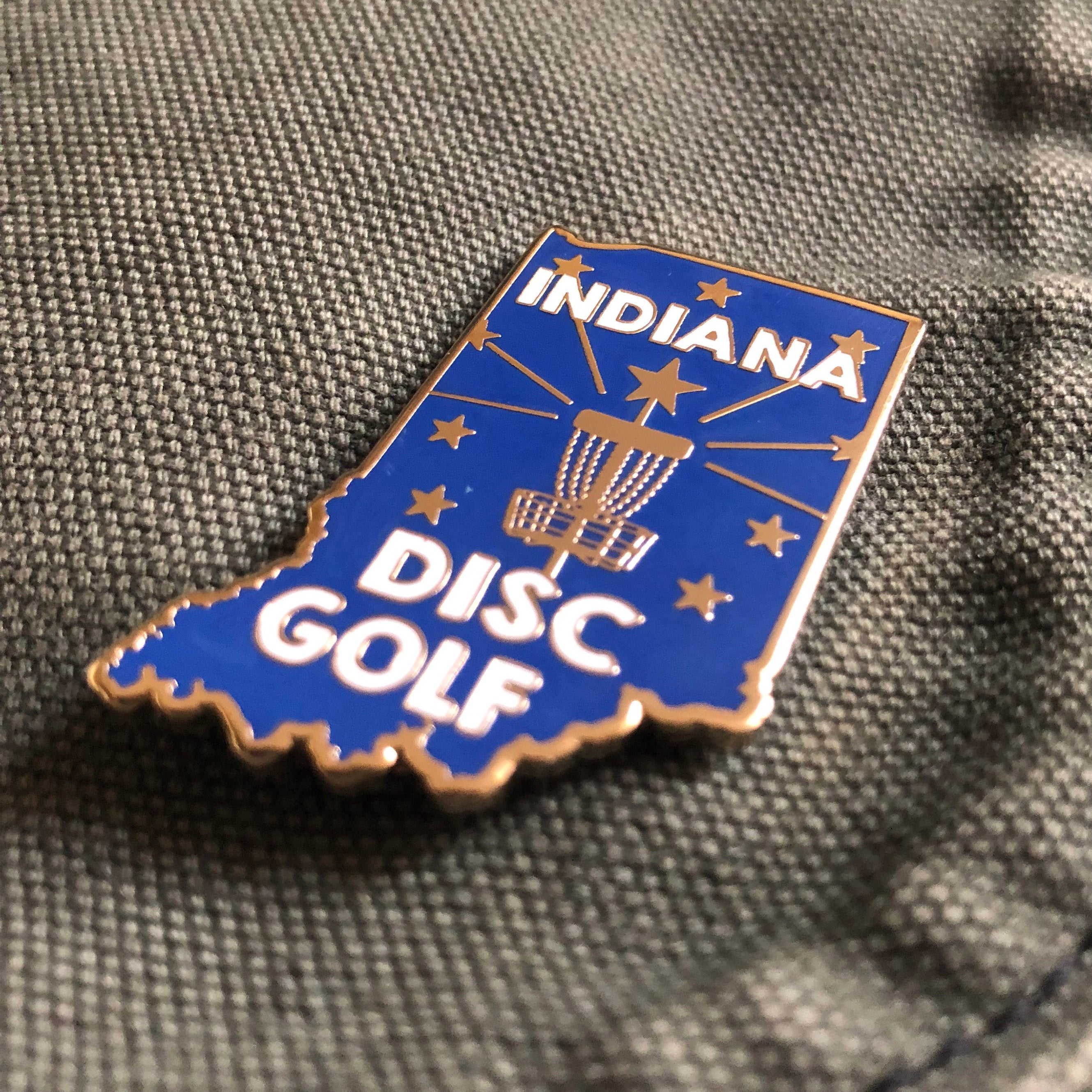 Indiana State Disc Golf Pin - Gotta Go Gotta Throw