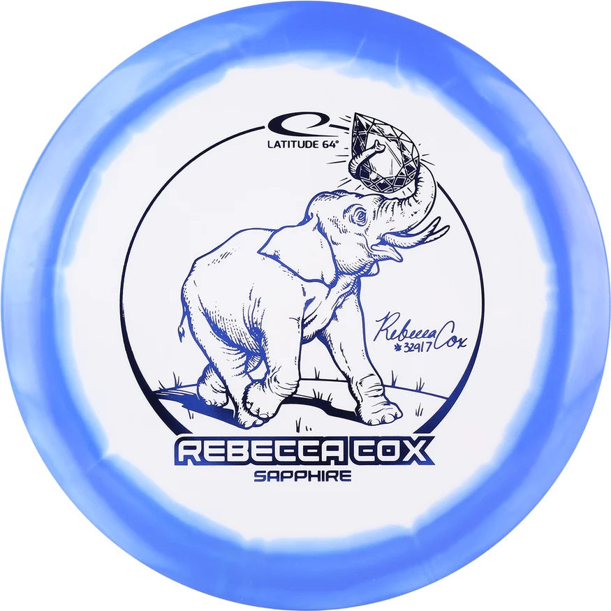 Latitude 64 Limited Edition 2024 Team Series Rebecca Cox Gold Orbit Sapphire Distance Driver Golf Disc