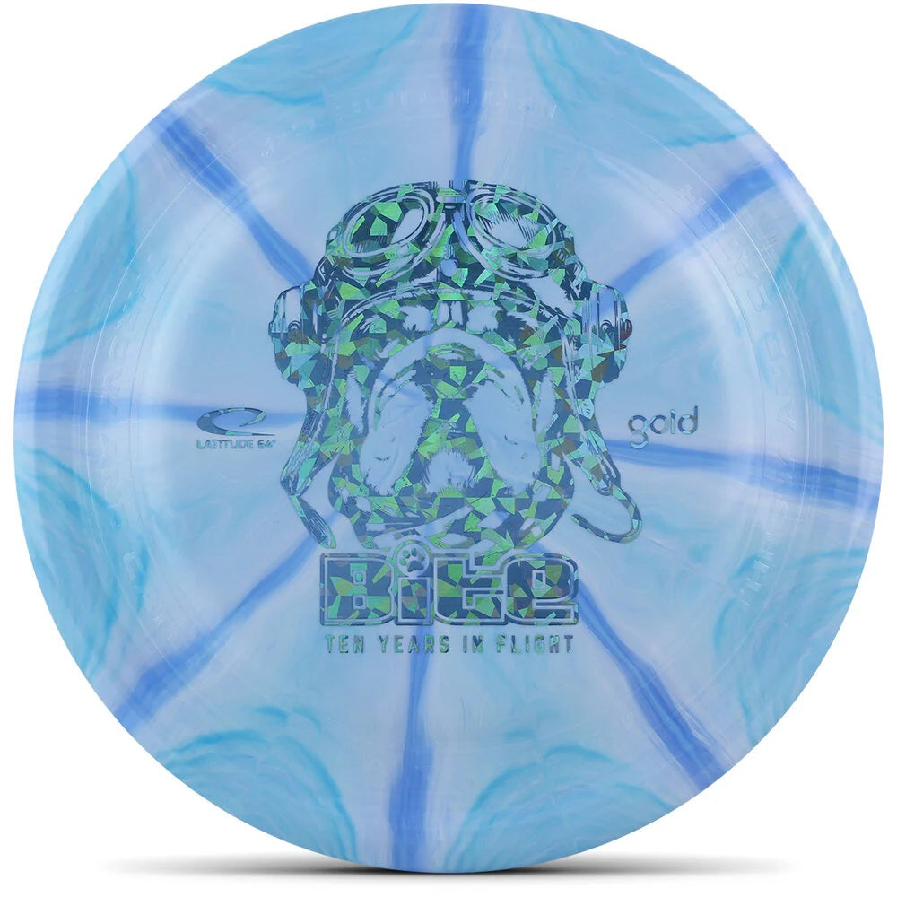 Latitude Limited Edition 10-Year Anniversary Gold Burst Bite Dog & Catch Disc - Gotta Go Gotta Throw
