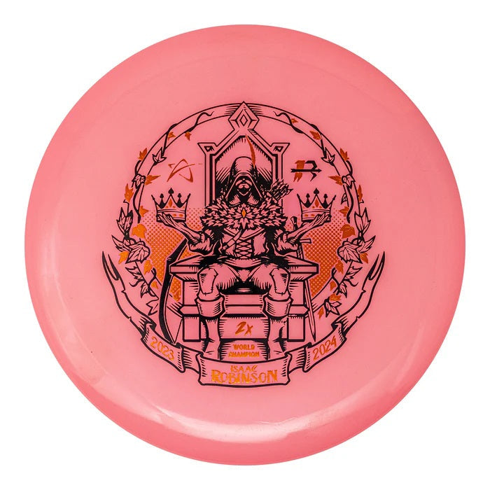 Prodigy Limited Edition Isaac Robinson 2024 PDGA World Champion Commemorative 2X Tyrant's Fall Stamp 400 Glow PA3 Putter Golf Disc