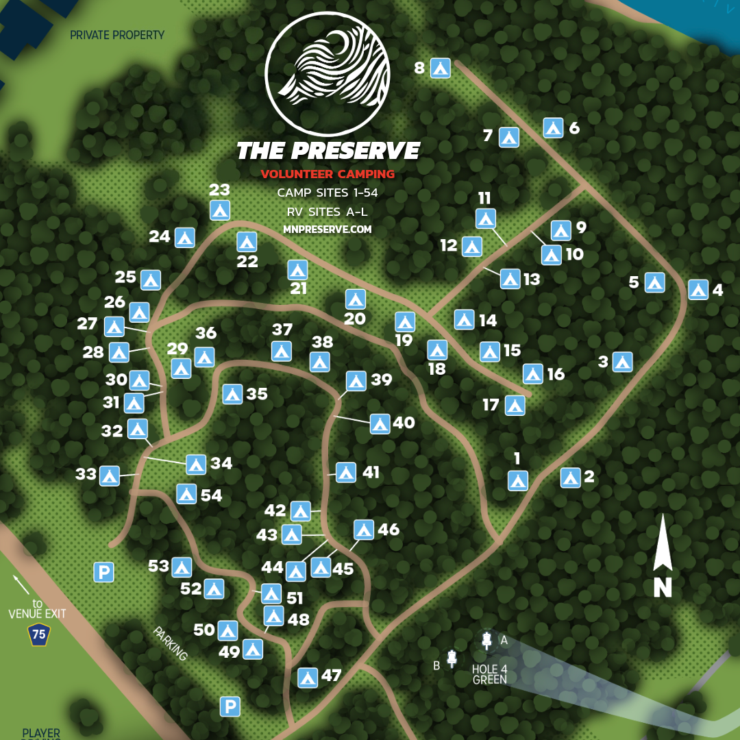 Pro Player, Volunteer & Vendor Camping & Amenities at The Preserve Doubles Championship