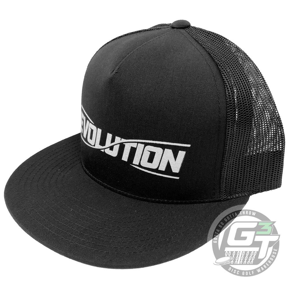 Discmania Apparel Black Discmania Evolution Logo Snapback Mesh Trucker Disc Golf Hat