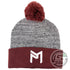 Discraft Apparel Heather Gray / Burgundy Discraft Paul McBeth Logo Knit Pom Beanie Winter Disc Golf Hat