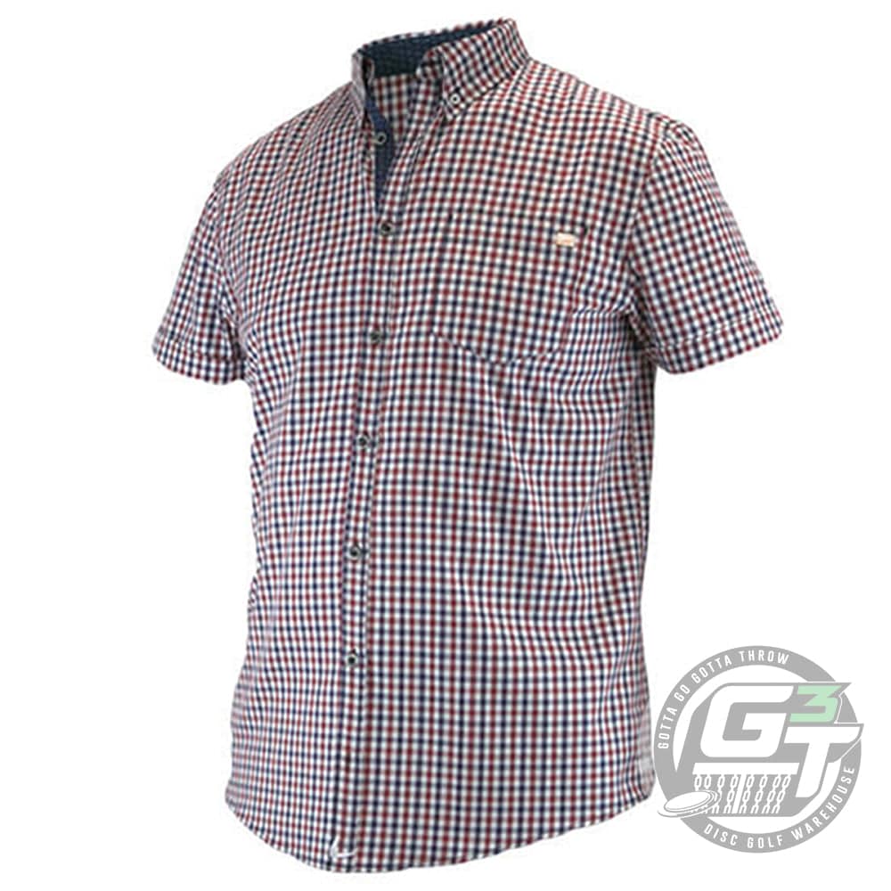 DUDE Woven Collared Short Sleeve Disc Golf Shirt - Gotta Go Gotta Throw