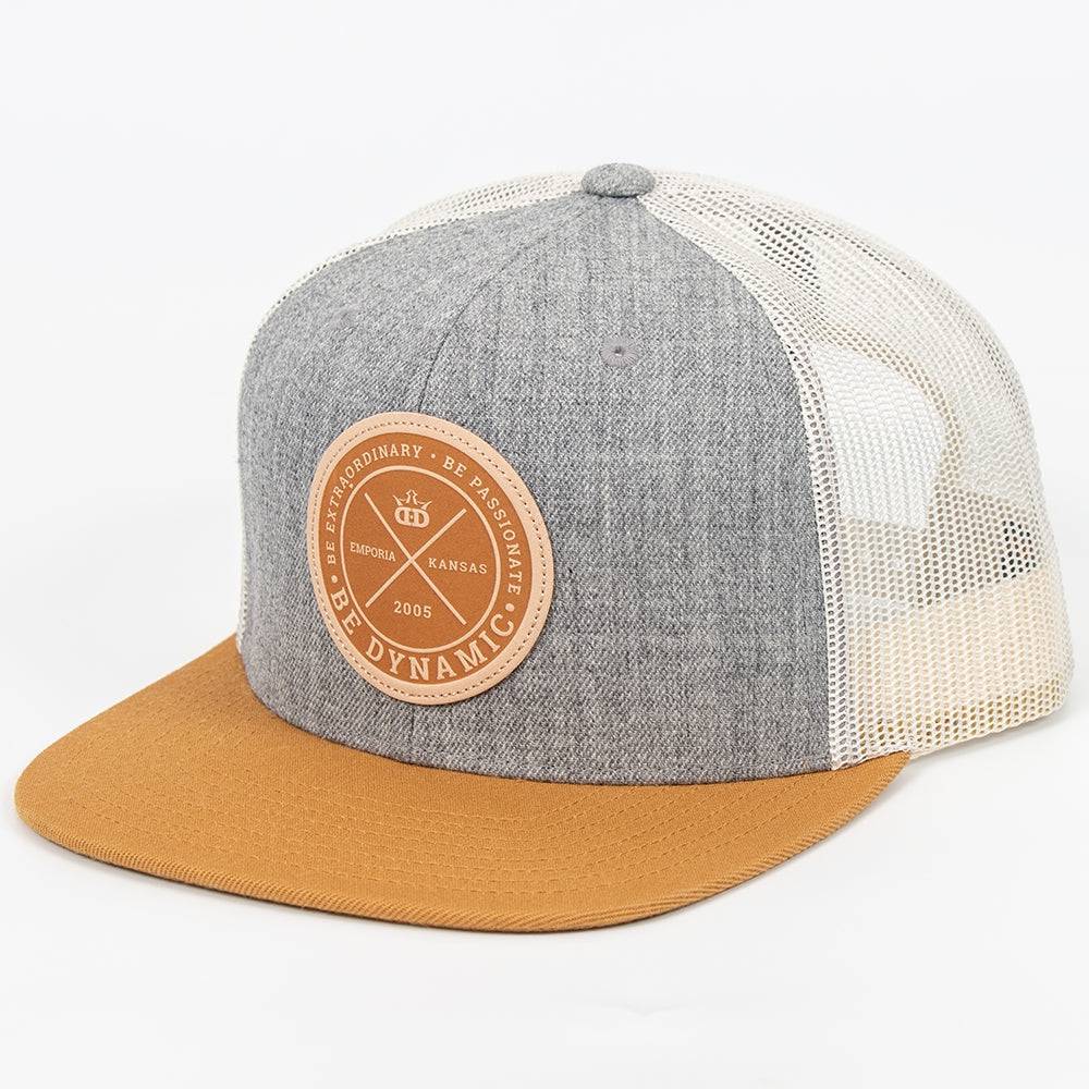 Dynamic Discs Foundation Leather Patch Snapback Mesh Disc Golf Hat - Gotta Go Gotta Throw