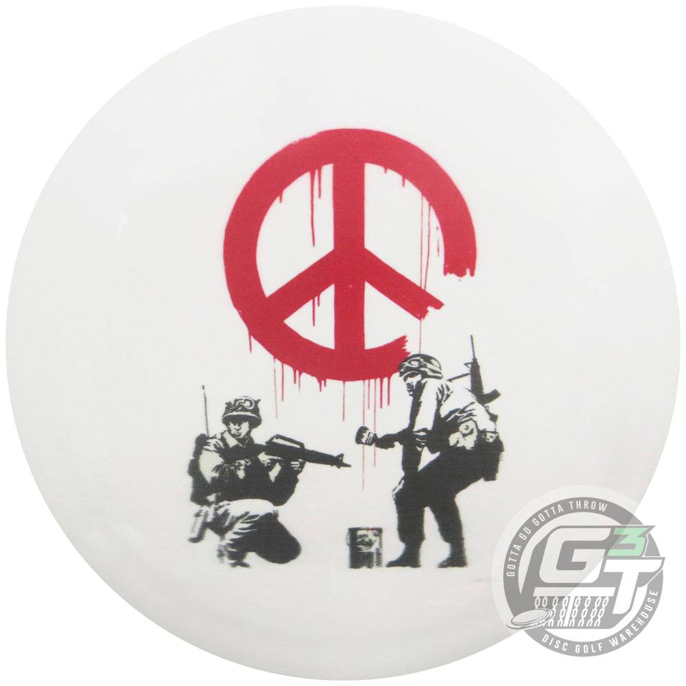 Prodigy Disc Golf Disc Banksy Full Color Peace Sign Prodigy Ace Line DuraFlex D Model S Distance Driver Golf Disc