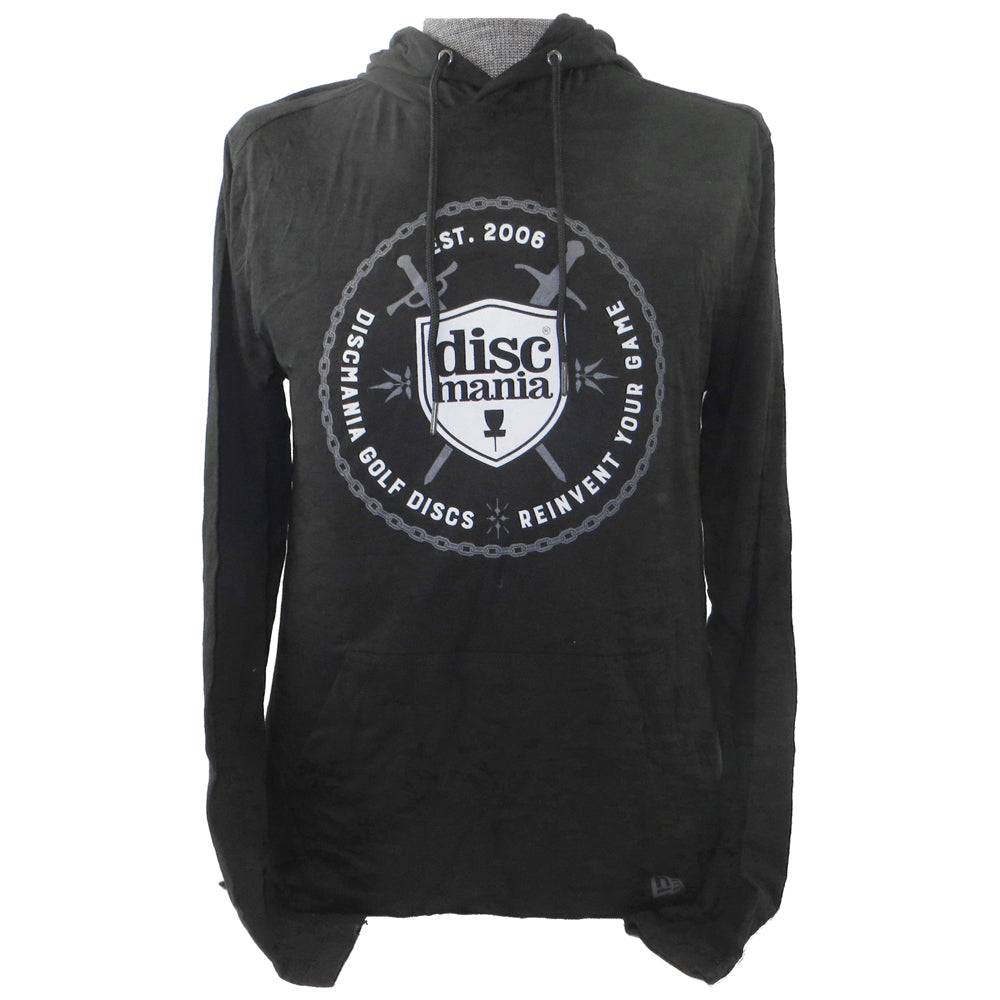 Discmania Apparel M / Black Discmania Shield & Swords Hooded Long Sleeve Performance Disc Golf T-Shirt