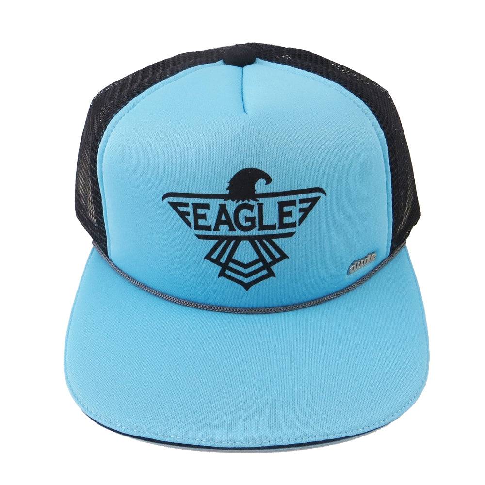 DUDE Apparel S / M / Light Blue / Black DUDE Eagle McMahon Eagle Logo Trucker Cap Adjustable Mesh Disc Golf Hat