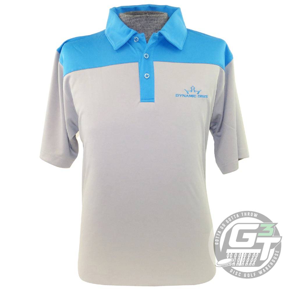 Dynamic Discs Apparel M / Gray / Blue Dynamic Discs Two-Tone King D's Logo Short Sleeve Performance Disc Golf Polo Shirt