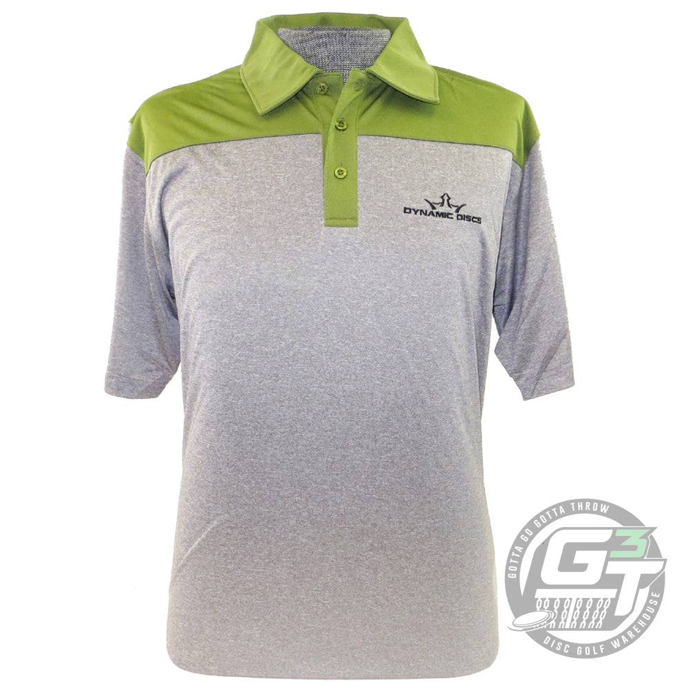 Dynamic Discs Apparel M / Gray / Green Dynamic Discs Two-Tone King D's Logo Short Sleeve Performance Disc Golf Polo Shirt