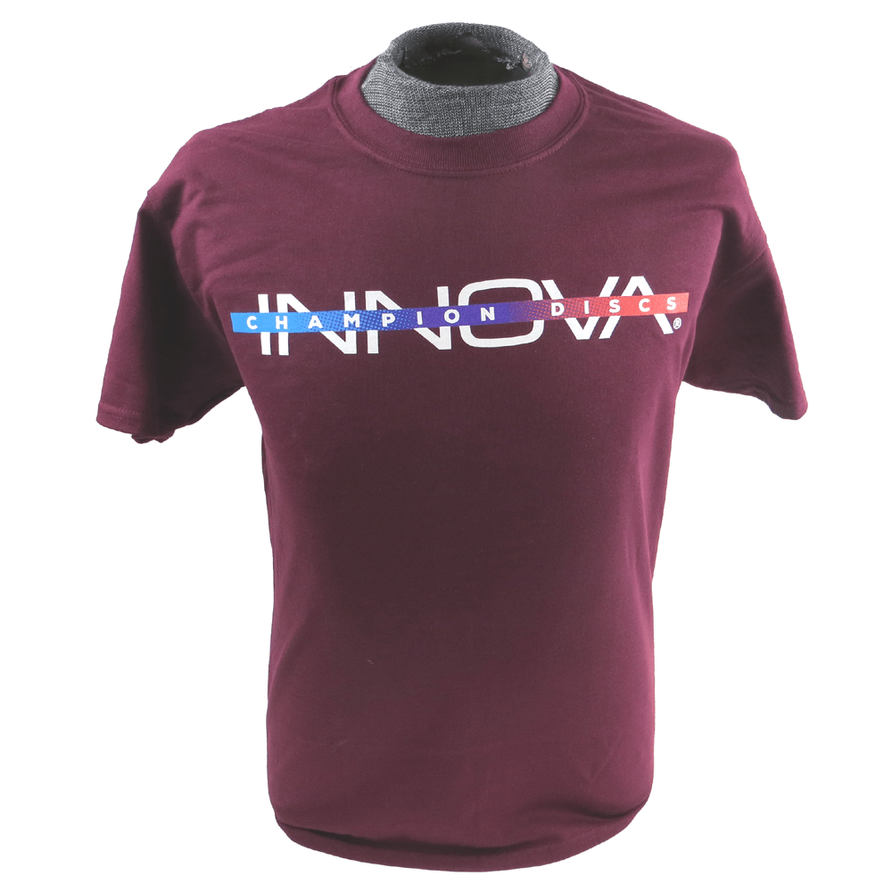 Innova Apparel S / Burgundy Innova Bar Stamp Short Sleeve Disc Golf T-Shirt