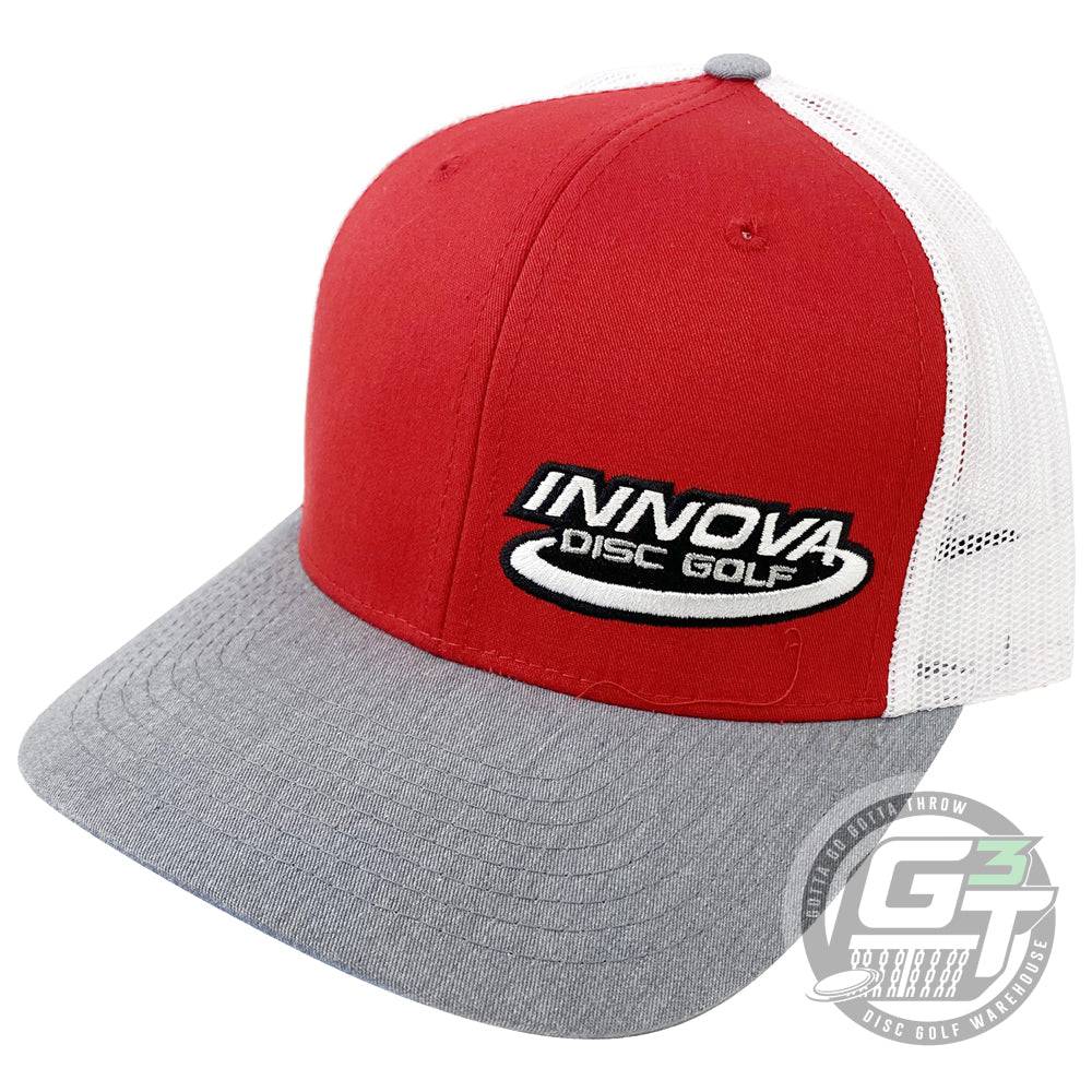 Innova Apparel Red / Gray / White Innova Logo Adjustable Mesh Disc Golf Hat