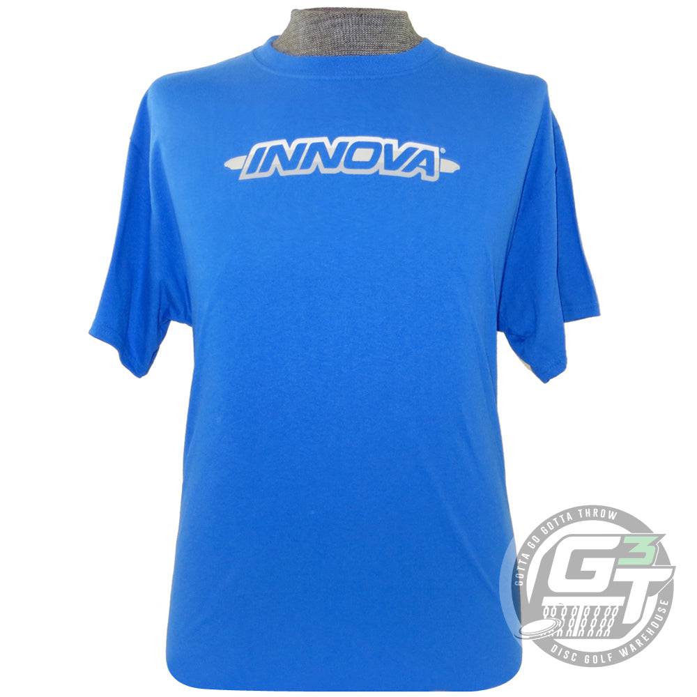 Innova Apparel S / Royal Blue Innova Striped Bar Logo Short Sleeve Disc Golf T-Shirt
