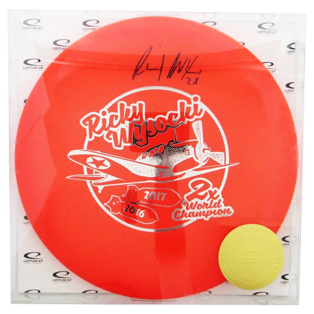 Latitude 64 Golf Discs Golf Disc Latitude 64 Limited Edition Ricky Wysocki Autographed Double Bomber Opto Compass Midrange Golf Disc