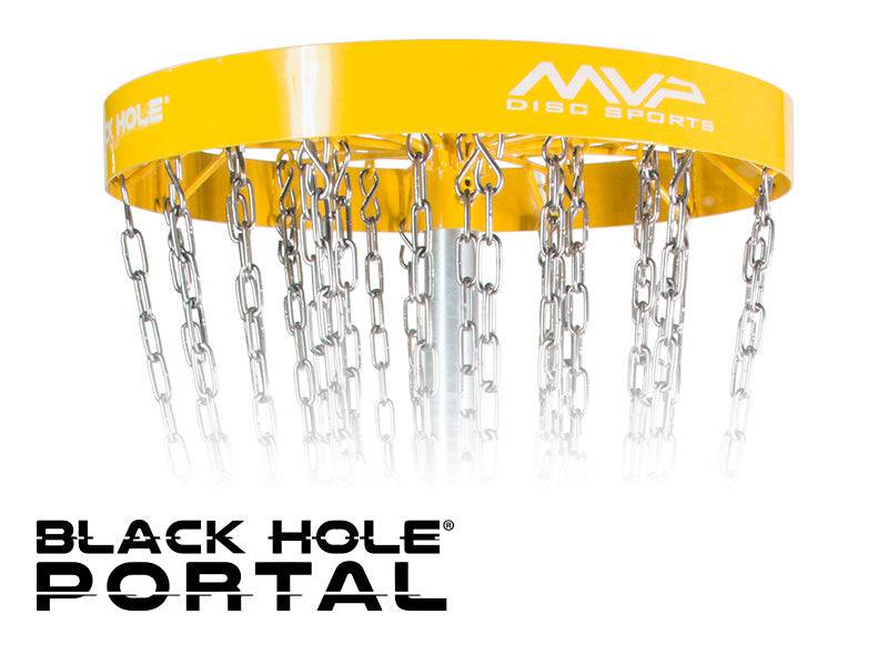 MVP Disc Sports Basket Portable / Yellow MVP Black Hole Portal 30-Chain Disc Golf Basket