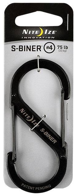 Nite Ize Accessory Black Nite Ize #4 S-Biner Stainless Steel Carabiner - 75 lb. Rating